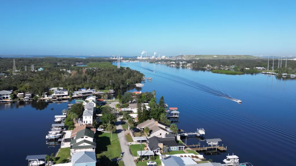 Aerial photo of Gibsonton, FL taken October 31, 2022